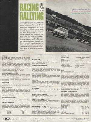 back cover of specifications